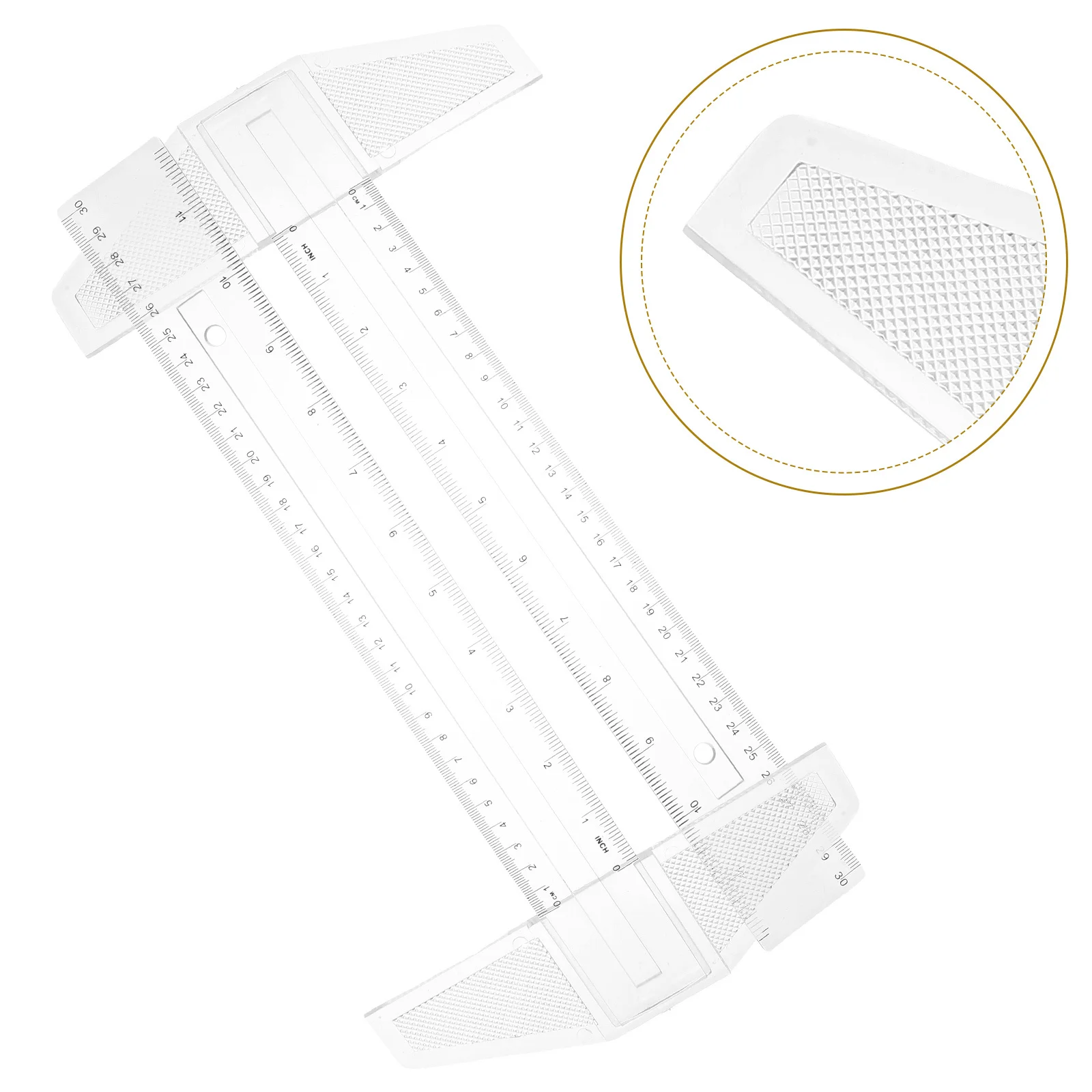 2 قطعة أداة قياس شفافة وواضحة للرسم وصياغة العمارة وأعمال النجارة ذاتية الصنع بمقياس مزدوج