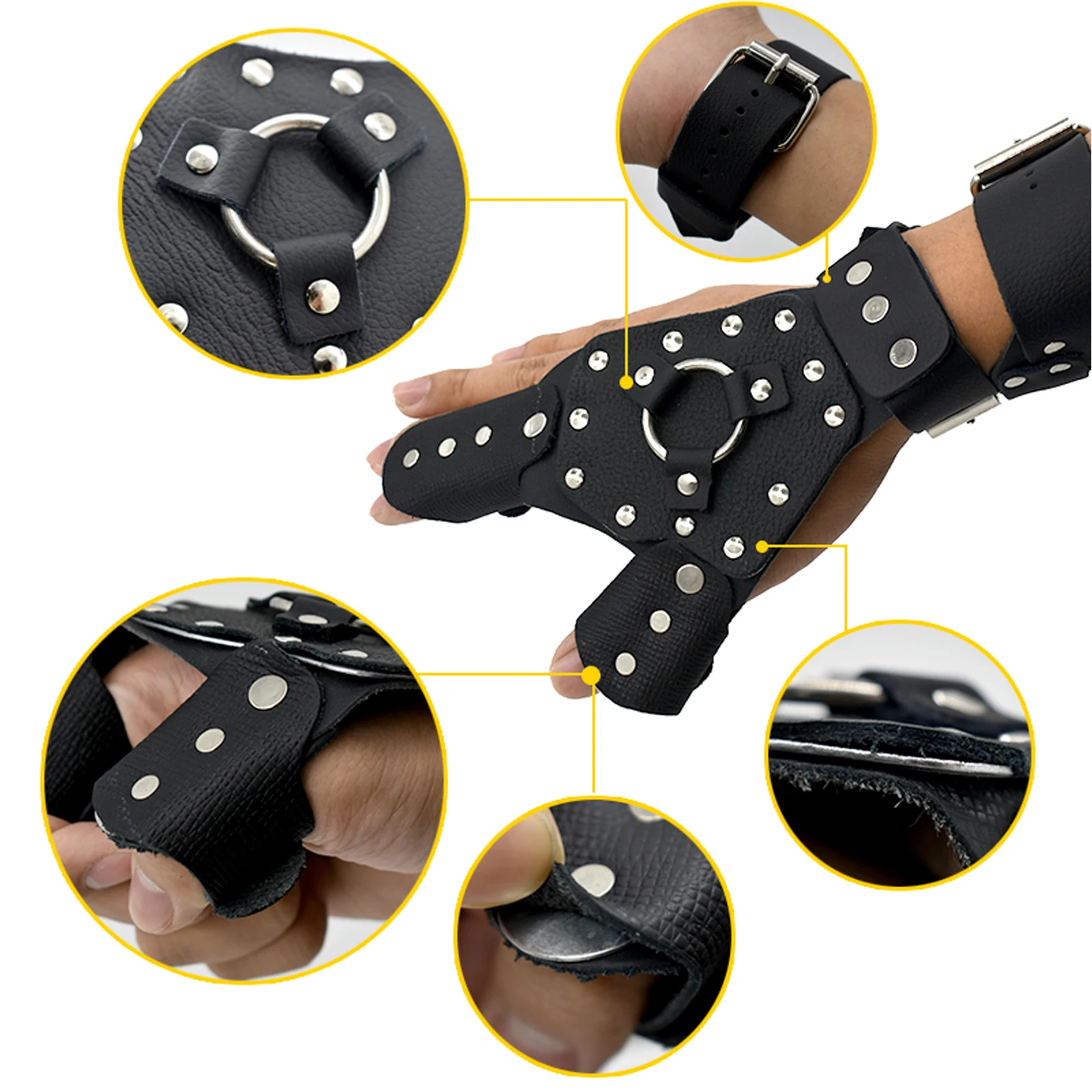 Outdoor Shooting Fishing Hand Guard Wristband Slingshot Armguard Suit PU Leather Rubber Steel Sheet Reel+Dart Handguard