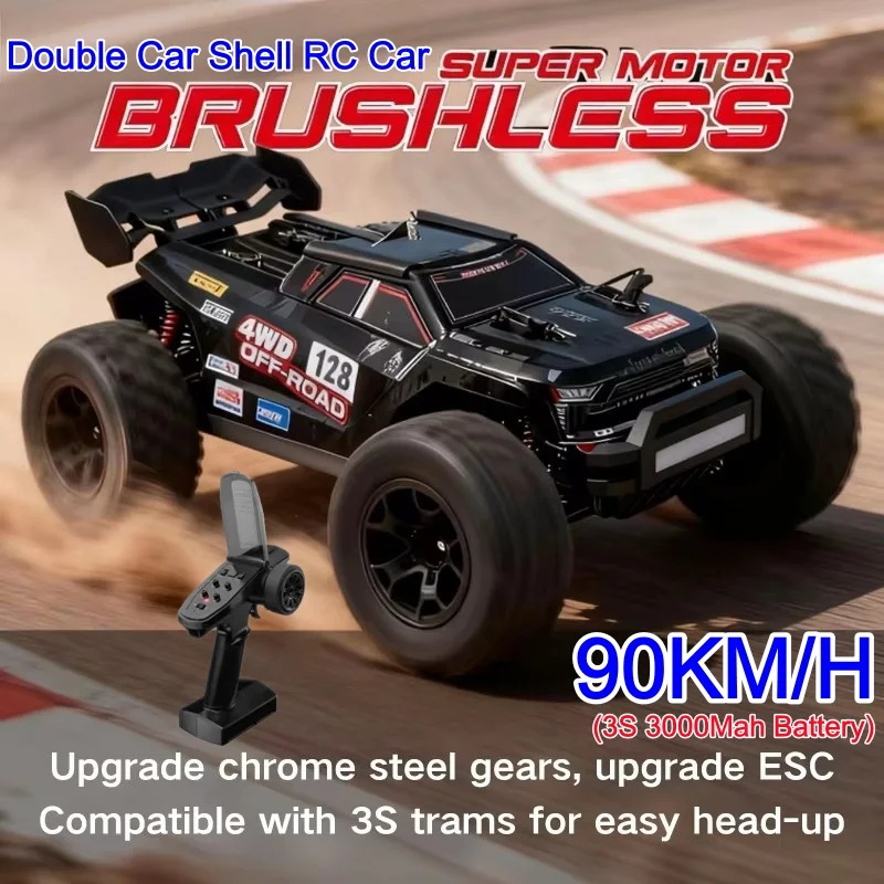 

High-Speed 90KM/H Brushless Remote Control Car 2.4G RC Drift Racing Four wheel drive off-road vehicle Rc Car Toys Dual Shell