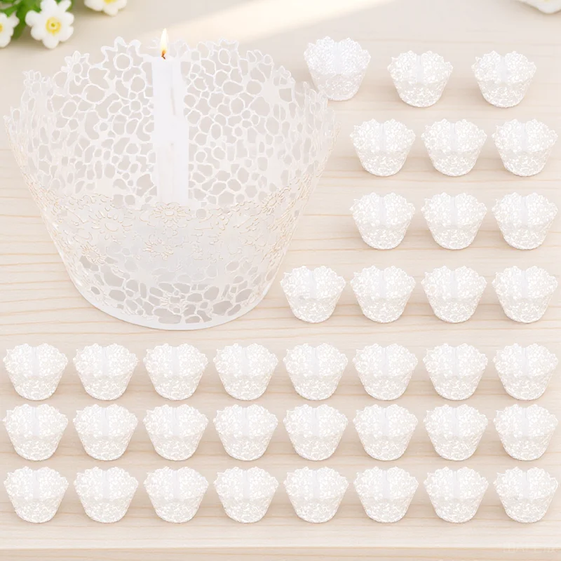 

100pcs Hollow Laser Cut Cake Cup Paper Floral Lace Design For Cupcakes Muffins Baking Wedding Birthday Party Decoration Baking
