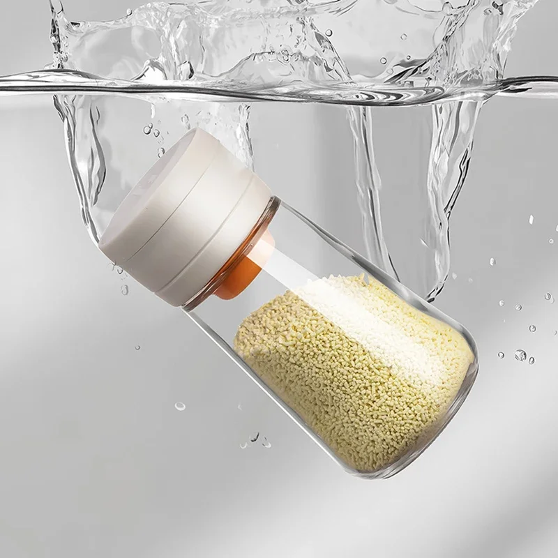 Salt dispenser no need to press salt jars glass sugar bottle shaking bottle jar kitchen seasoning boxes moisture-proof salt jar
