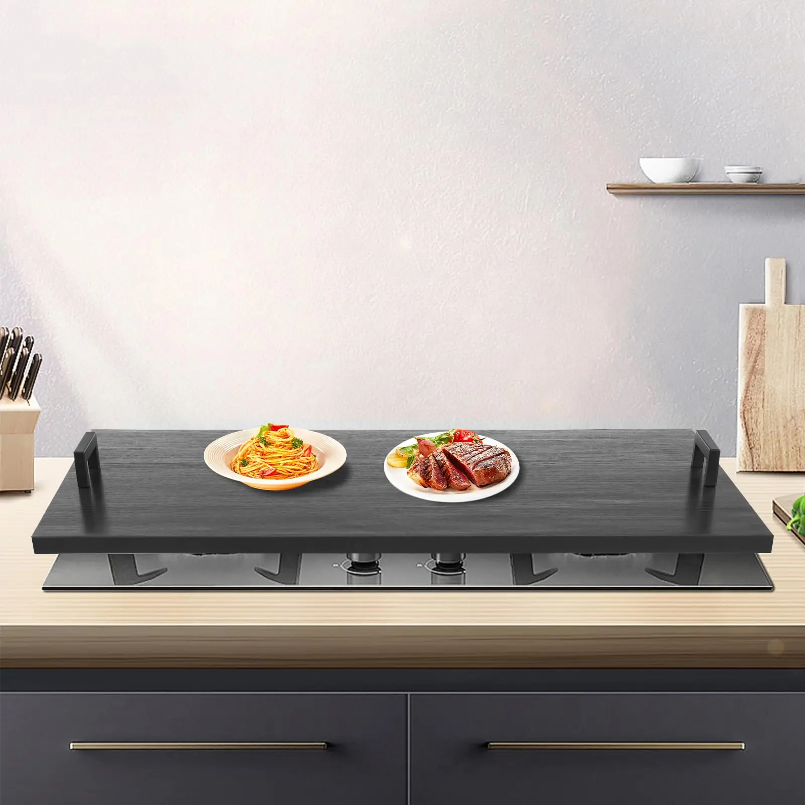 

Acacia Wood Stove Top Covers for Electric/Gas Stove Top, 29" X 21" Stove Top Cutting Board Noodle Boards for Electric Stove Top