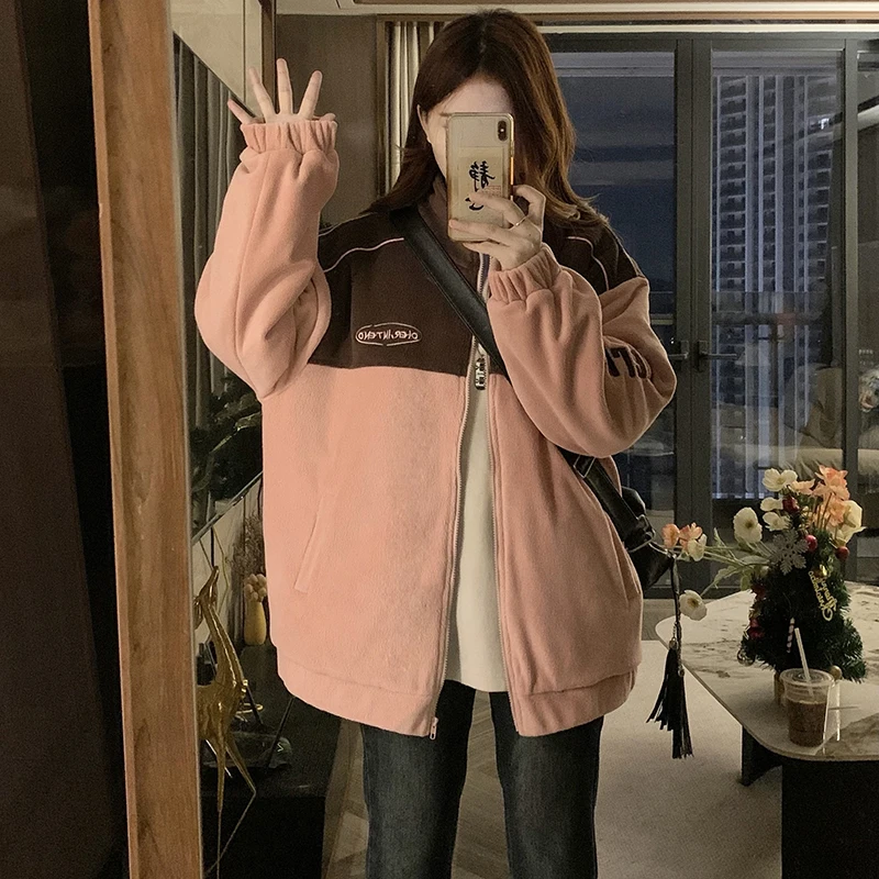 

Winter Thicken Warm Parkas Women Vintage Coat Ladies Korean Long Sleeves Fashion Casual Loose Zippers Jackets Outerwear