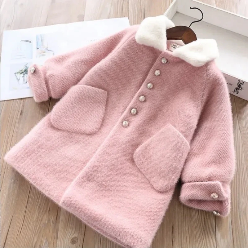 

Winter Toddler Kids Cotton Padded Jackets for Girls Turn Down Collar Overcoat Baby Girl Warm Parkas Children Outwear 7 8 9 10 11