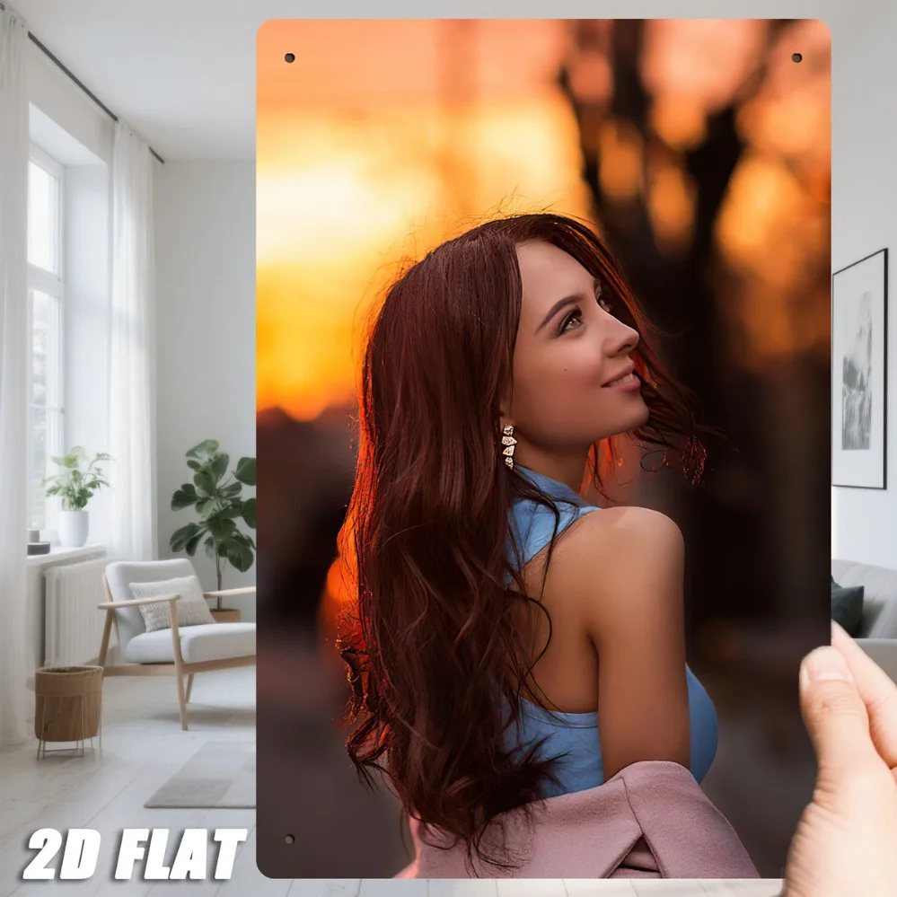 Vintage Lady Profile Retro Metal Sign - Durable Tin Plate for Home Office Garage Wall Decor