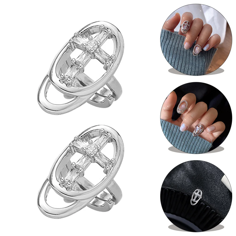 Anneau d'ongle en strass pour femmes, 1 pièce, anneau d'articulation d'ongle brillant, décoration d'ongles, accessoires de doigt