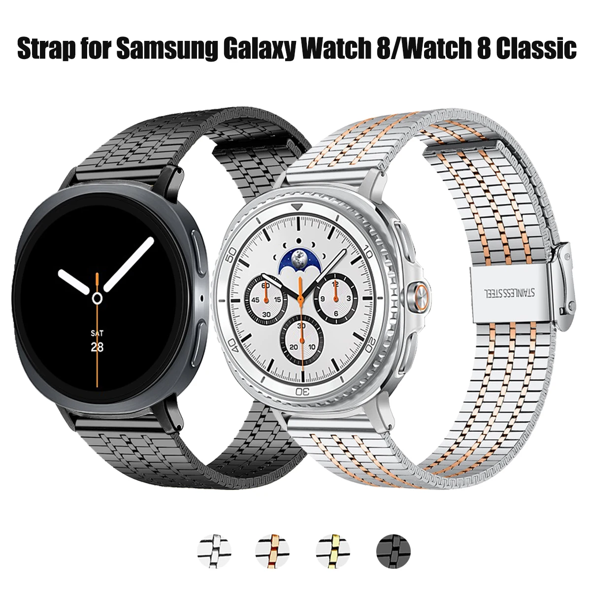 New Metal Strap for Samsung Galaxy Watch 8 Classic 46mm Band Watch 8 40mm 44mm Stainless Steel Watchband Replace Bracelet Correa