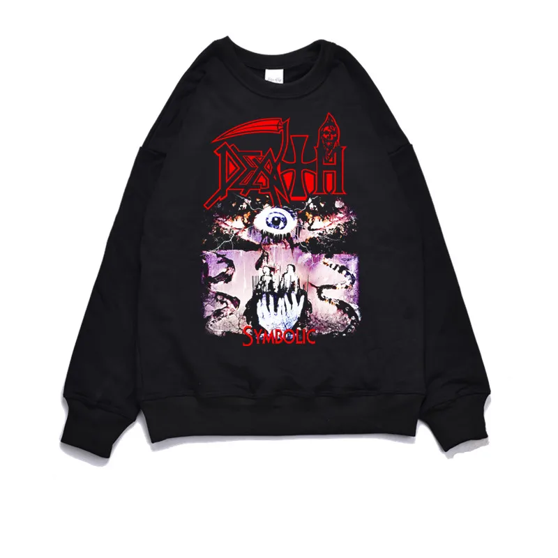 Jaqueta Masculina Solta com Capuz Estampada 2026 Band Death do Álbum do Rock Death Metal Europeu e Americano
