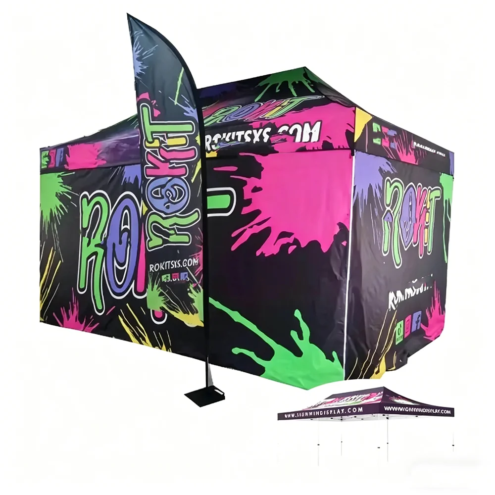Full Color Custom Printed Tent Advertising Promotional Pop up Outdoor Event Tent Festival Solution Independence Day Promotion