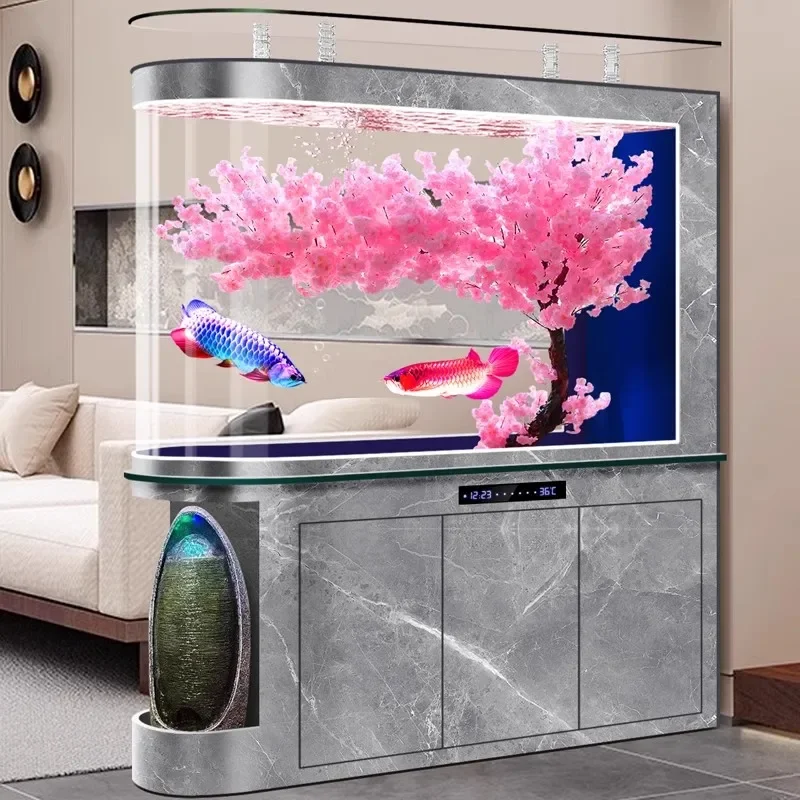 

Fish tank living room medium and large entrance entrance partition aquarium bottom filter no water change lazy