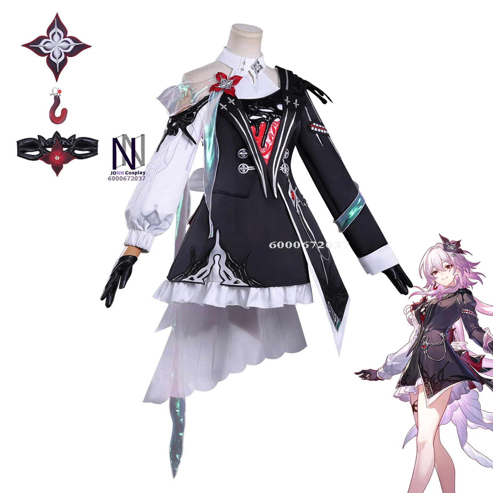 

Top Game Honkai: Star Rail March 7th Cosplay Costume Anime Evernight Role Playing Black Uniform Dress Outfit for Women Comic Con