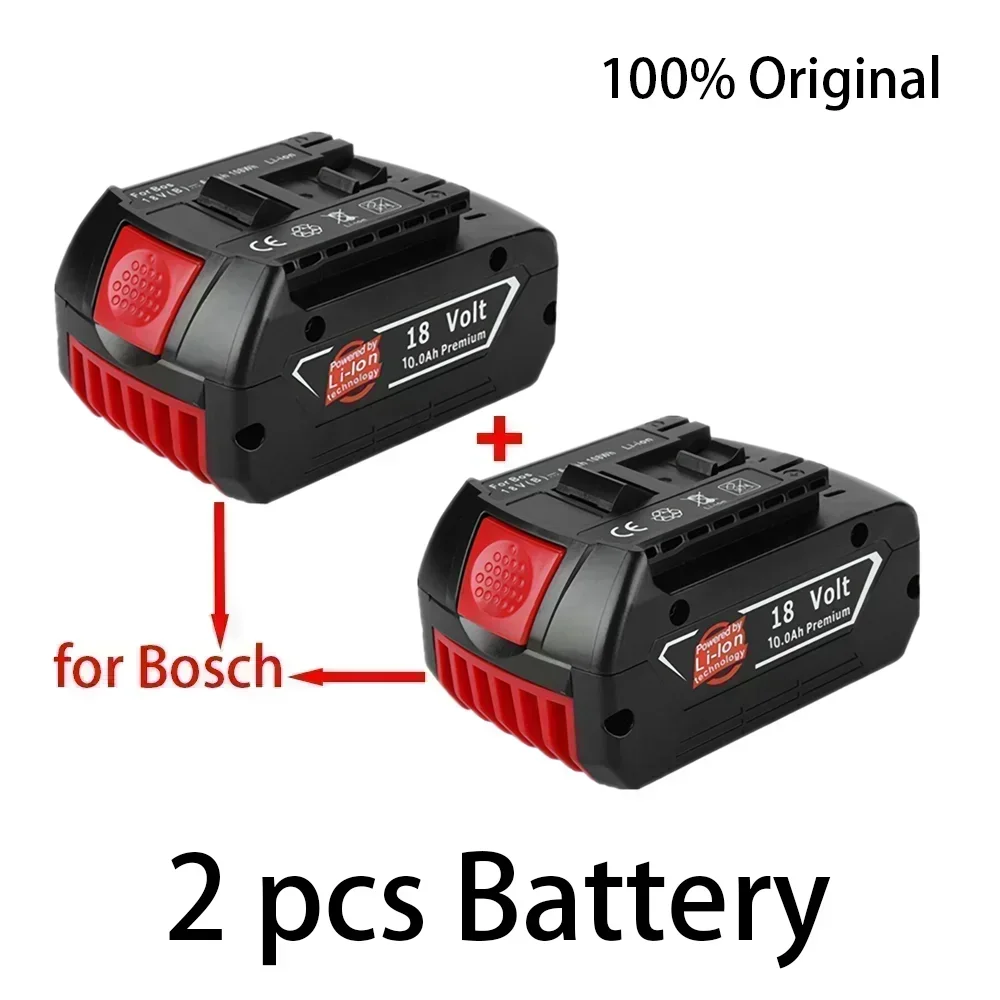 SU NEW 18V 10Ah Rechargeable Li-Ion Battery For Bosch 18V Power Tool Backup 6000mah Portable Replacement BAT609 Indicator Light