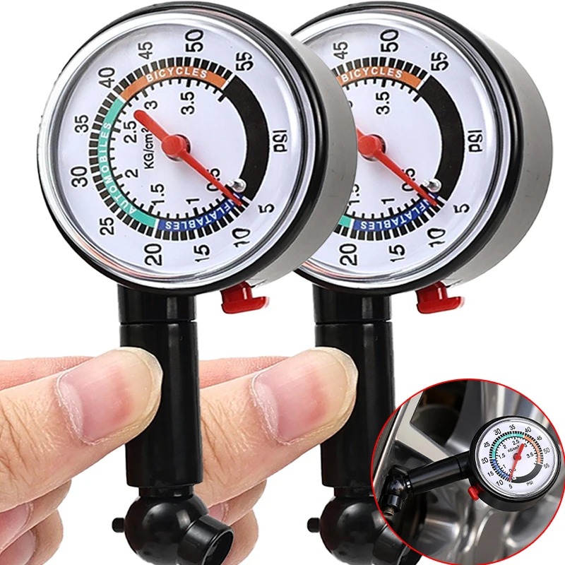 High Precision Analog Tire Pressure Gauge Professional Pointer Tyre Pressure Detector with Deflation Function for Car Motorcycle