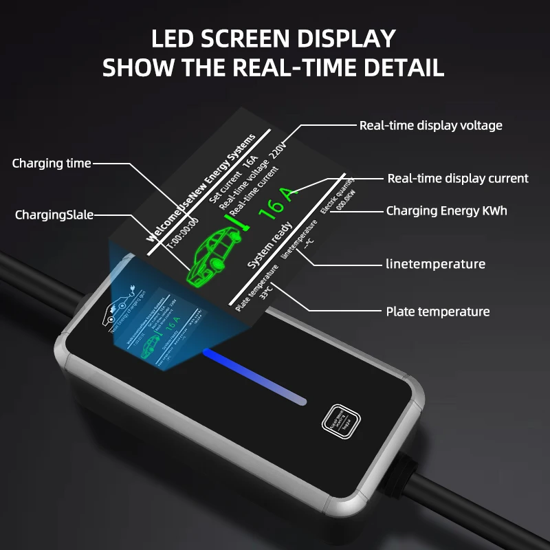 ROMADA 3.5KW 16A EV Portable Charger 3.0M 5M 10M 15M 20M Cable Type 1 Type 2 IEC62196 EVSE Wallbox Adapter For Electric Vehicle