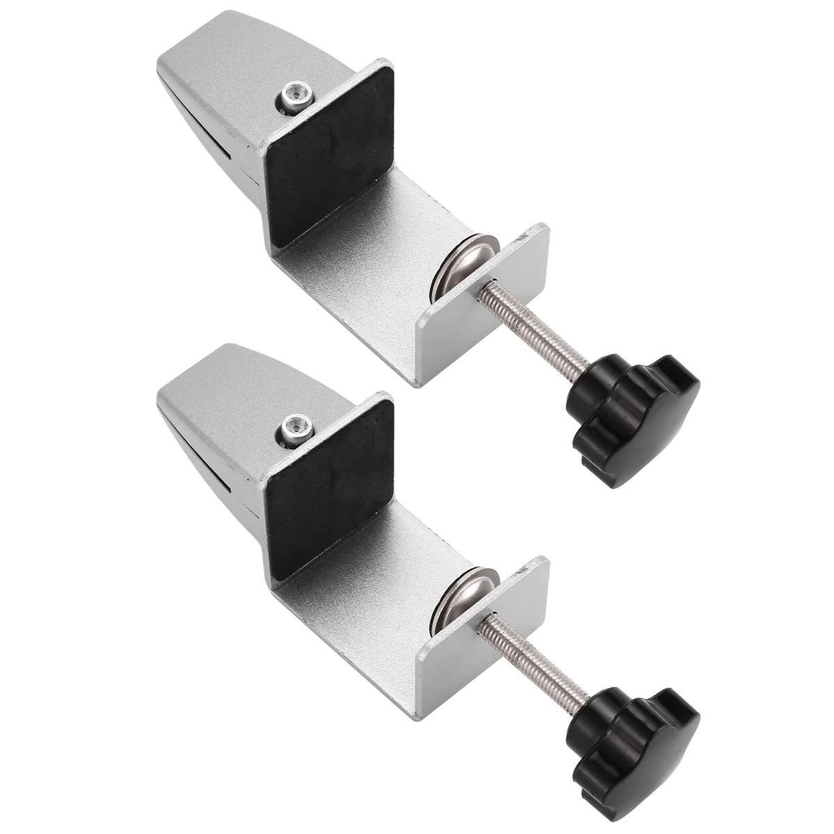 F-3C 2 Pcs Office Desk Divider Clamp Privacy Screen Clip Holder Bracket Screen Baffle Clamp Partition for Table Clamp -Silver