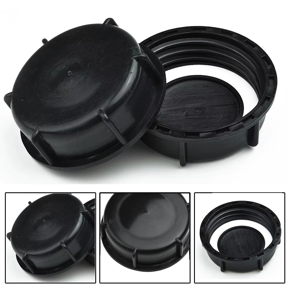 2Pcs 1000L IBC Tank Cover Lid Cap Valve Parts S100x8 DN80 Liquid Tank Cap Black Polypropylene Garden Irrigation Connection Tool