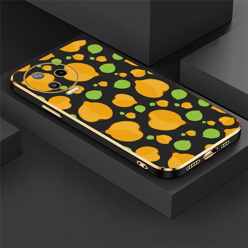 

Luxury Plating Phone Case For Infinix Tecno Camon 17 16 S 15 Air 30 5G 20 Pro 18 19 Neo Soft TPU Fruit Print Back Cover