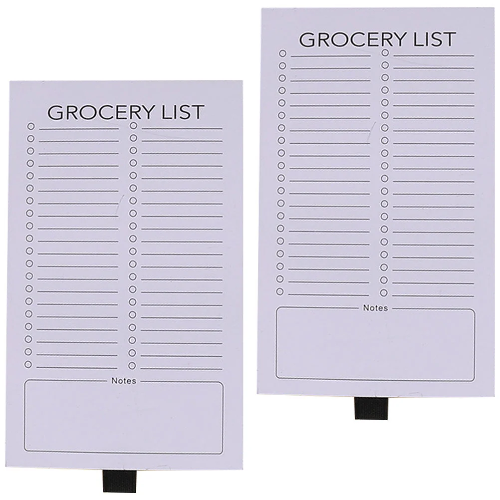 2 Pcs Scratch Pad List Office Fridge Magnetic Note Pads for The Refrigerator Grocery Do Notepad Double Offset Paper