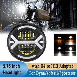 5.75 inch LED Headlight Projector DRL Turn Signal Light Hi-Lo Beam For Harley Davidson Dyna/Softail Custom/Sportster XL 883