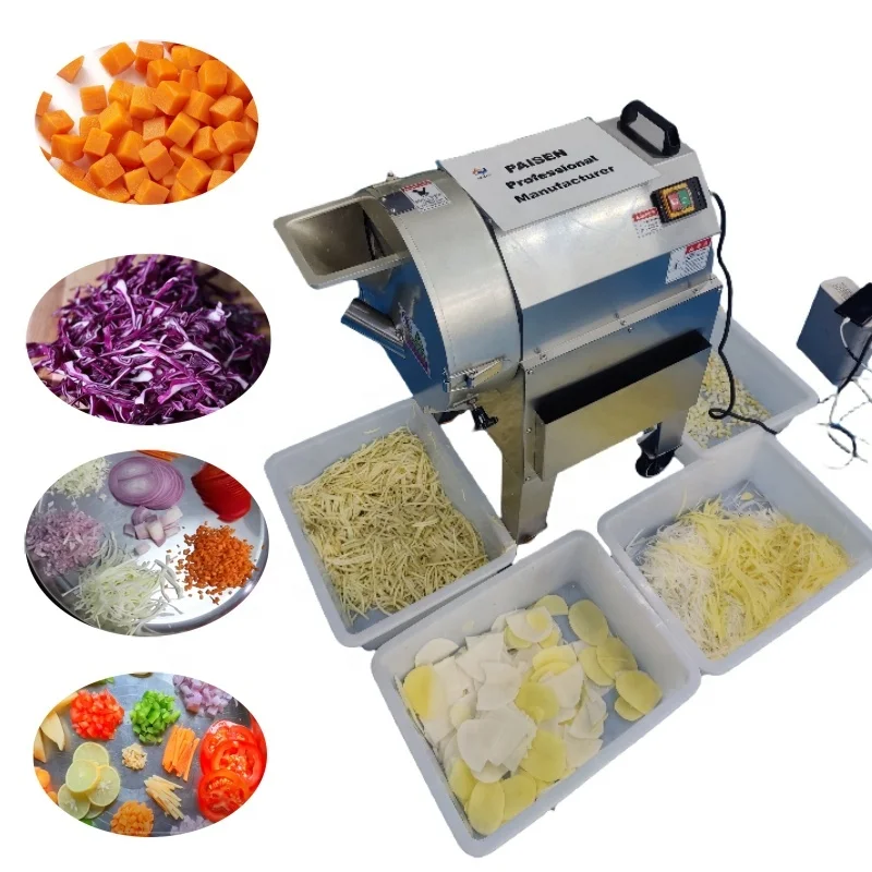 

110v Stainless Steel Commercial Automatic Vegetable Chopper Cutter Onion Carrot Cube Dicer Potato Slicer Cabbage Cutting Machine