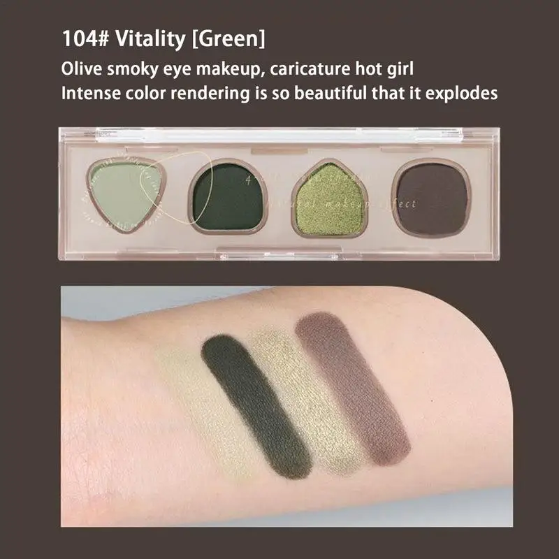 Paleta de maquillaje de 4 colores mate, sombras de ojos multifuncionales de alto brillo, suministros de maquillaje de larga duración