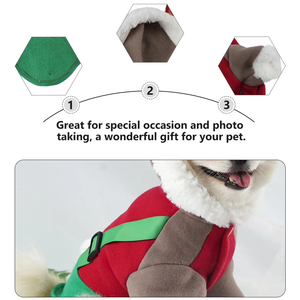 

1Pcs Pet Elk Design Suit Lightweight Breathable Dog Clothes Funny Xmas Party Pet Costume Dog Christmas Clothes