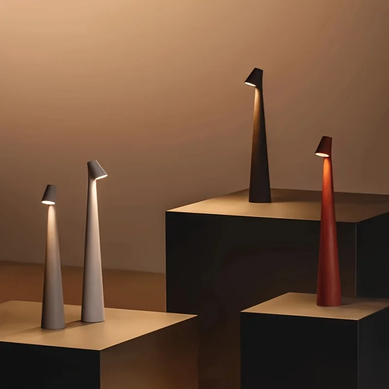 무선 LED 충전식 책상 램프 크리에이티브 거실 서재 야간 조명 상단 터치 디밍 분위기 데스크탑 장식 조명 - 썸네일 4