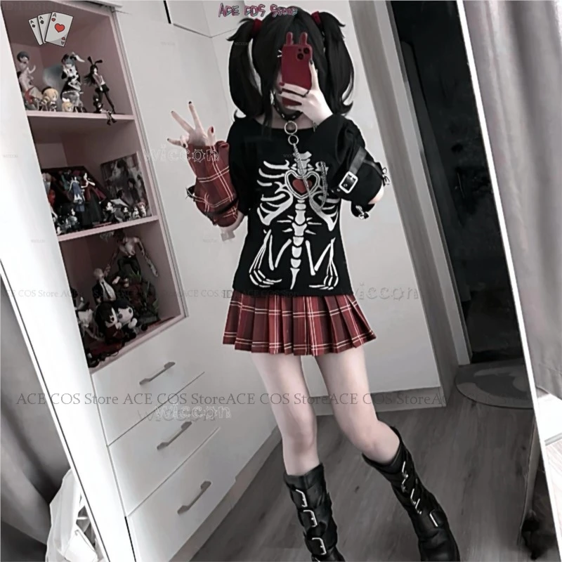 Needy Girl Overdose Black KAngel Ame Cosplay Costume Wig Game Streamer Skirt Jirai kei Y2k Doujin Original Punk Style Outfit Wig