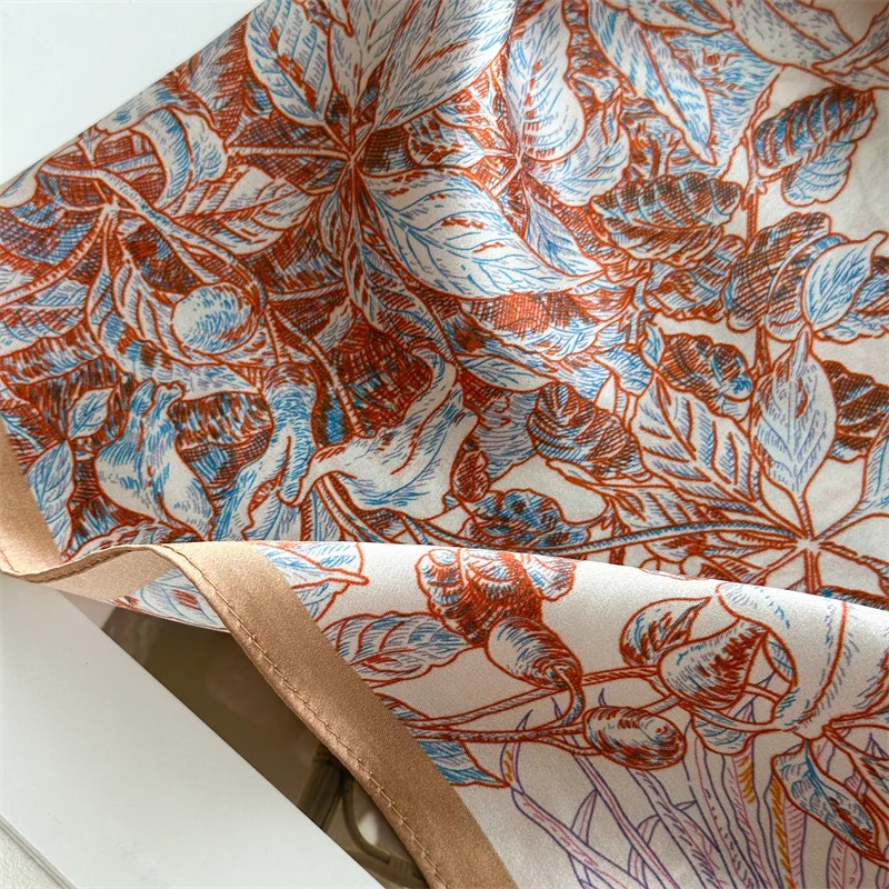 Soft Silk Scarf Women Square Bandanas 90 Shawls Bag Belt Decoration Head Hair Accessories Valentine's Day Gift view 6