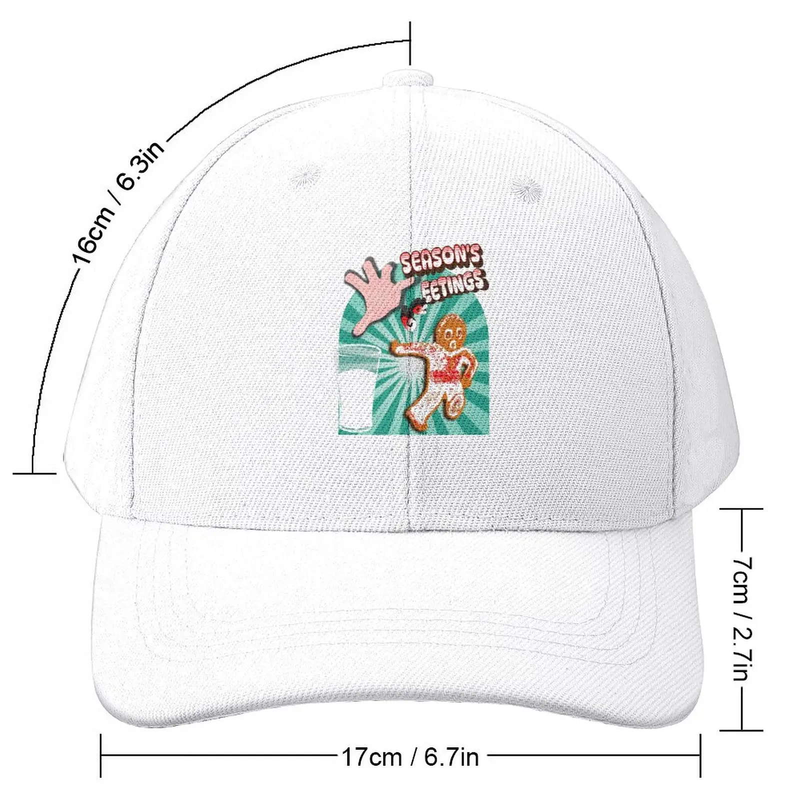 Seasons Greetings Gingerbread Running Man Baseball Cap Sun Hat For Children Icon For Men Women's