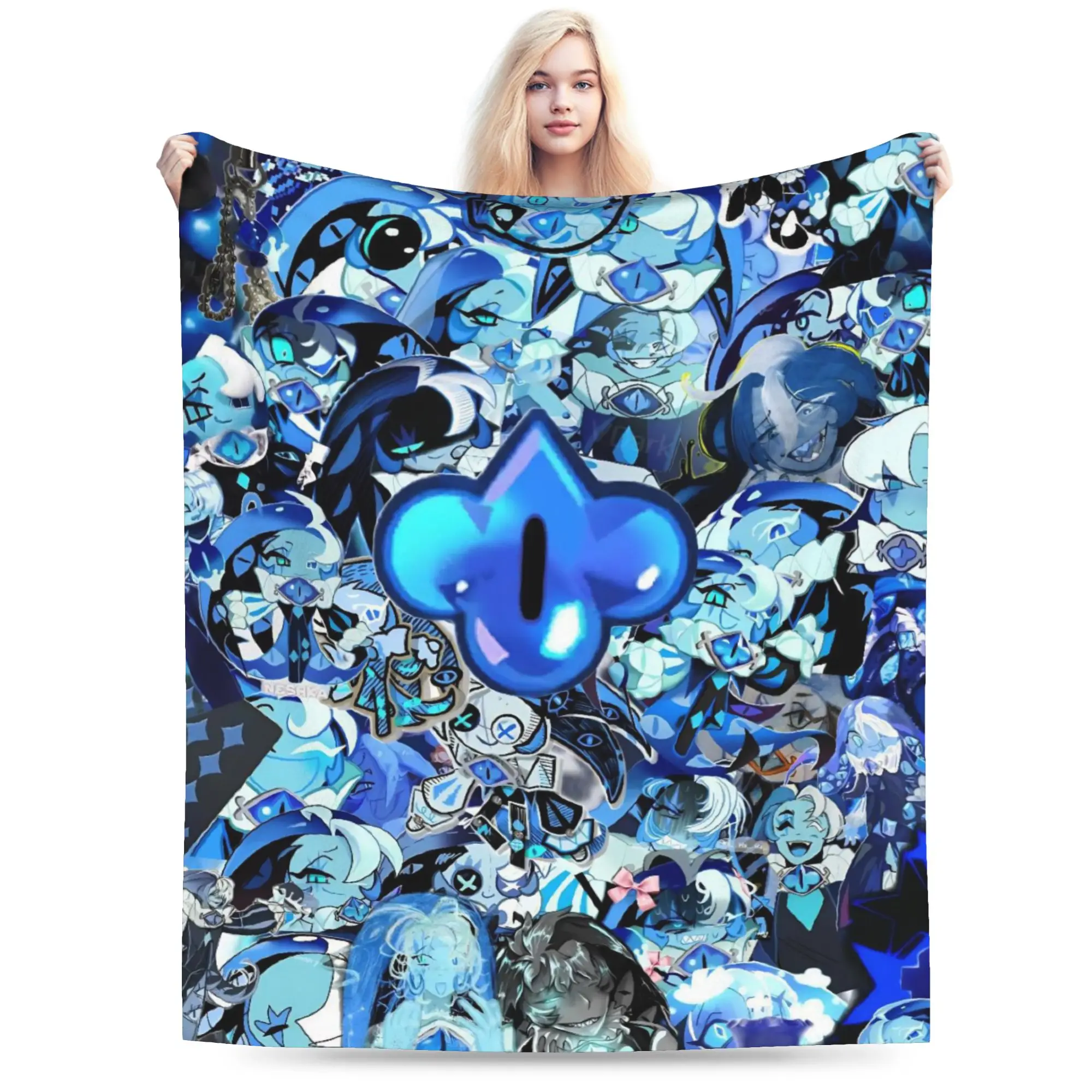 Shadow Milk Cookie Blanket Coral Fleece Plush Printed Cookie Run Kingdom Super Warm Throw Blanket for Bedding Car Bedding Throws