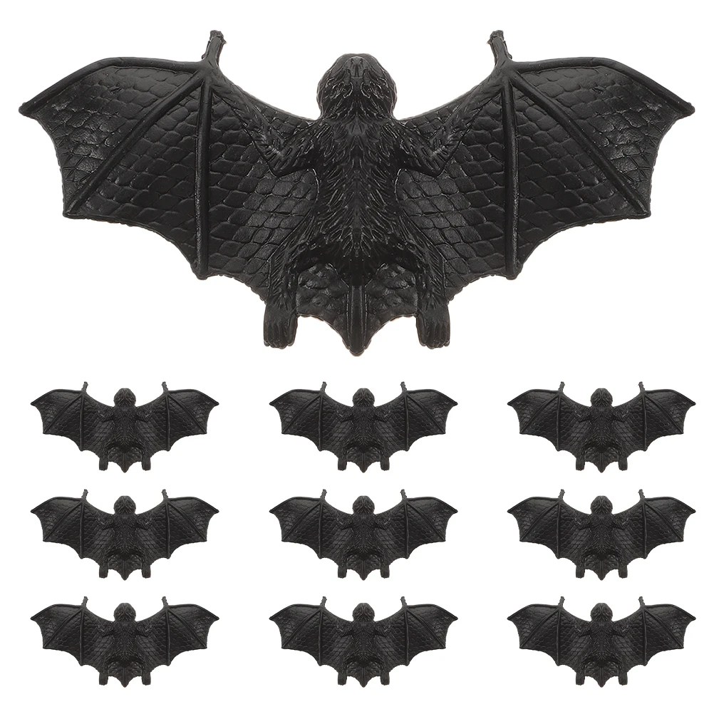 

10 Pcs Artificial Bat Animal Model DIY Haunted House And Prank Props Creepy Scary Prank Toys For Halloween And April Fool'S Day