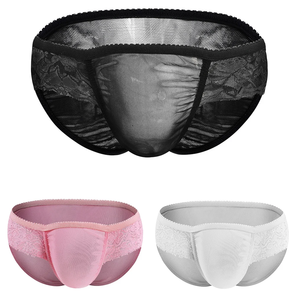 Sexy Low Rise Men Lace Panties For Underwear Collection Black Brand New Condition Classic Theme Polyamide Fabric