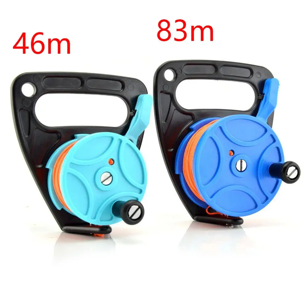 150 272FT Scuba Diving Reel Spool Finger Line Retractable Reel for Underwater Scuba Wreck Cave Diving Snorkeling SMB Accessories