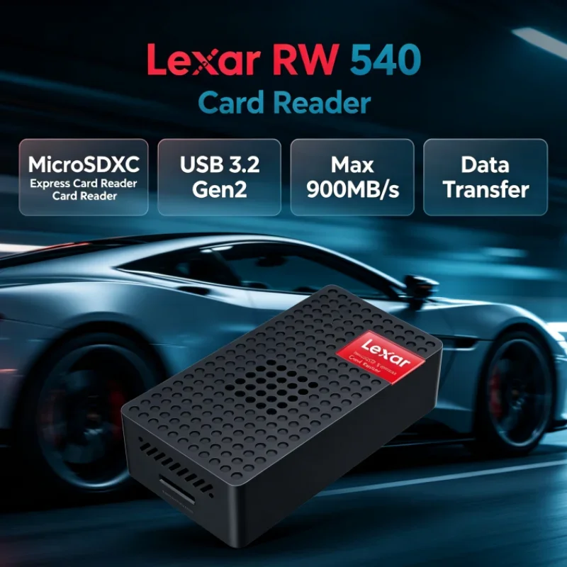 Lexar MicroSDXC Express Card Reader RW540 USB 3.2 Type-C PLAY PRO MicroSD Card Reader UHS-I UHS-II for Photo Transfer