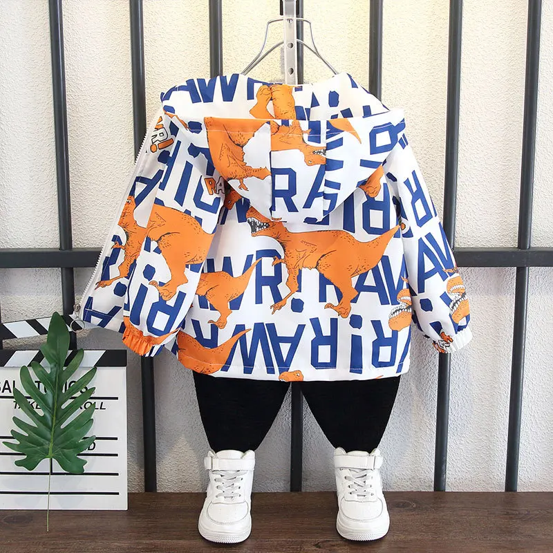 

2025 New Children's Spring Autumn Coat Boy's Baby Jacket Hooded Casual Windbreaker Storm Jacket For 1 To12 Years Old