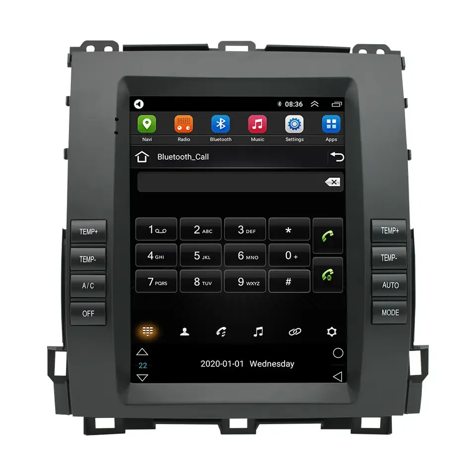 6+128G Vertical Screen Tesla Style Android Car Radio DVD Player for Toyota Prado LC100 LC120 Lexus GX470 2002-2009