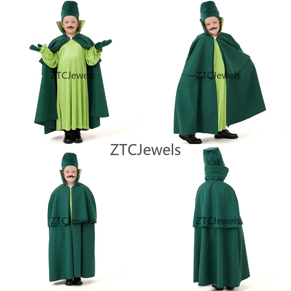 

Kids Wizard of Oz Soldier Costume Bearded Guard Uniform Set Halloween Cosplay Stage Performance Outfit