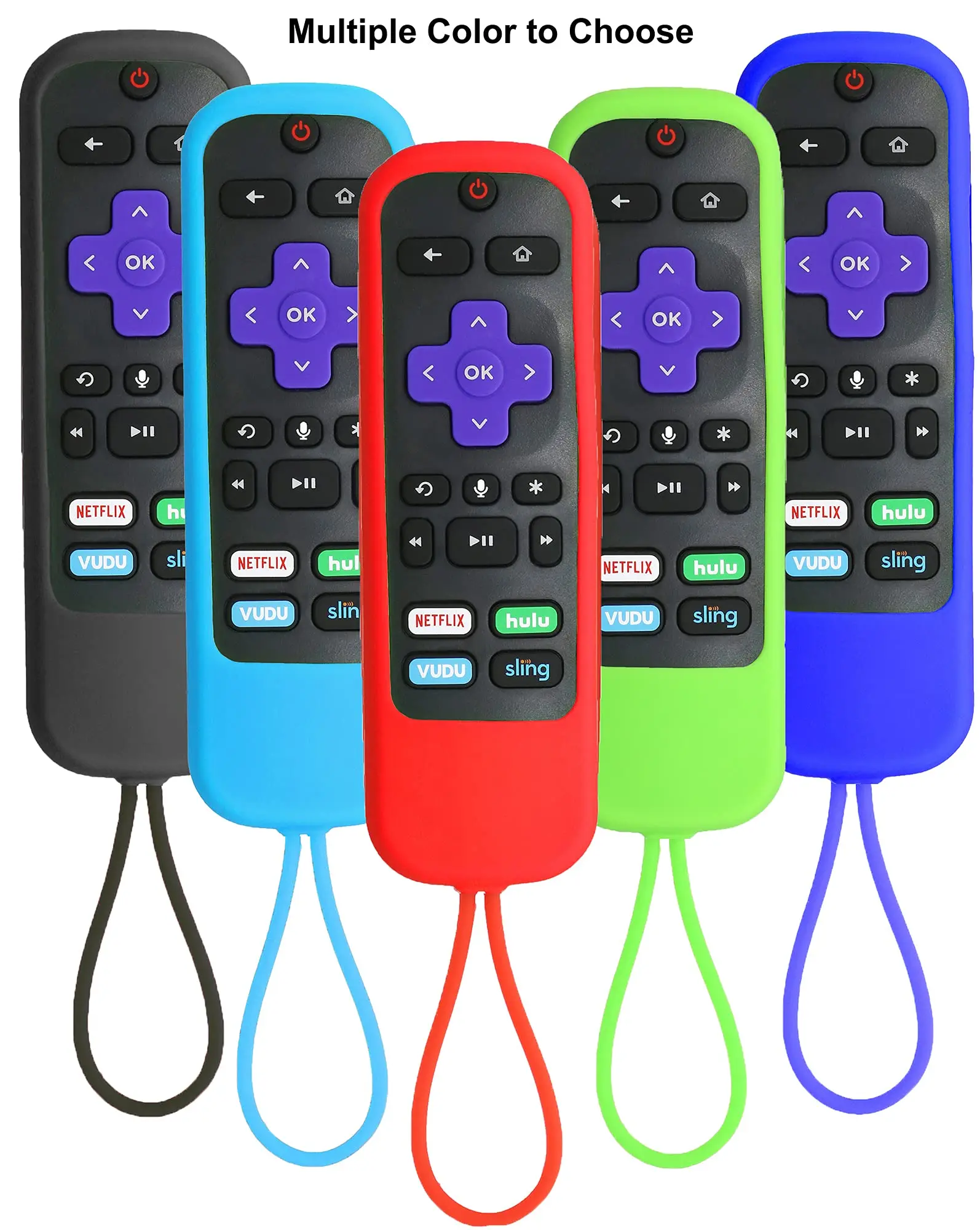 For Roku Express/Streaming Stick/Premiere- Silicone Remote Cover for TCL Hisense Roku TV Remote Sleeve Skin Smart TV Remote Case