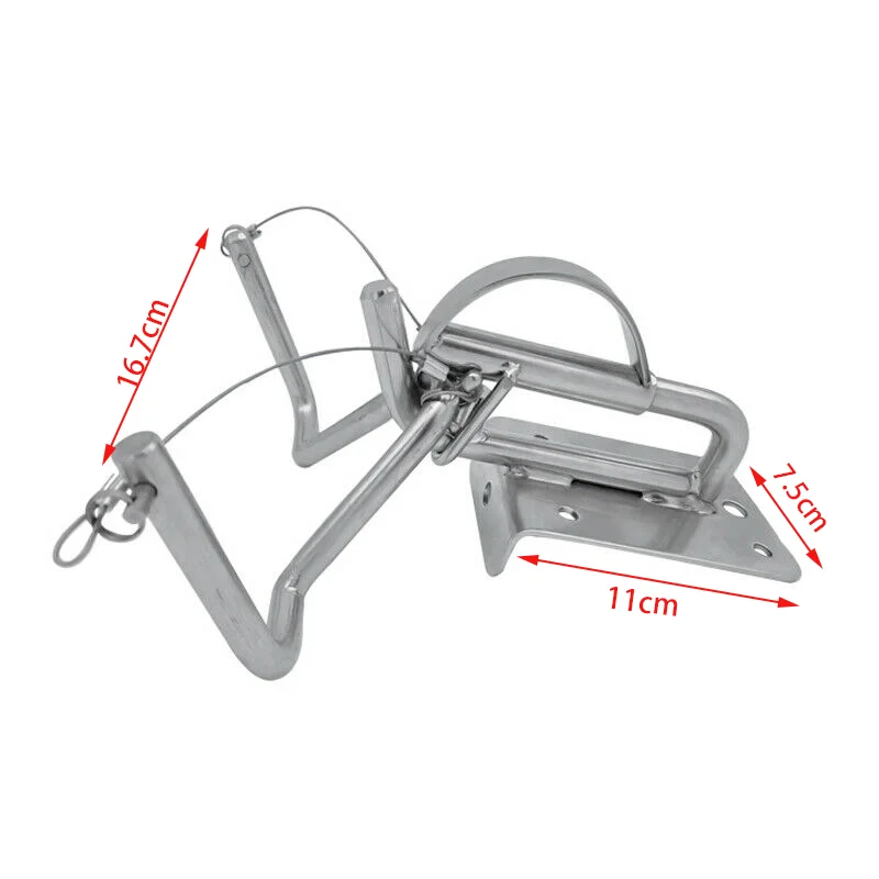 75x110x175 Inflatable Boat Quick Davit Steel Yacht Marine Replacement Accessory Deck Mount Watercraft Fishing Engine Row 4 Deck