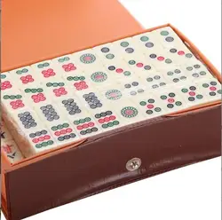 mahjong board games Set Chinese Mah Mini Jongg Traditional Tiles Majiang Portable Travel Board Jong Classic Games Tileminiature
