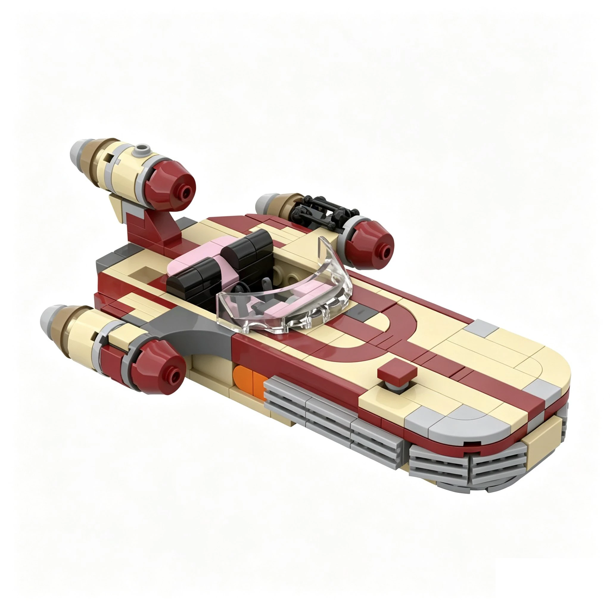 MOC Sci-fi Hover Speeder Building Blocks Kit Futuristic Space Ground Vehicle Model Bricks DIY Assembly Collectible Hobby Gift