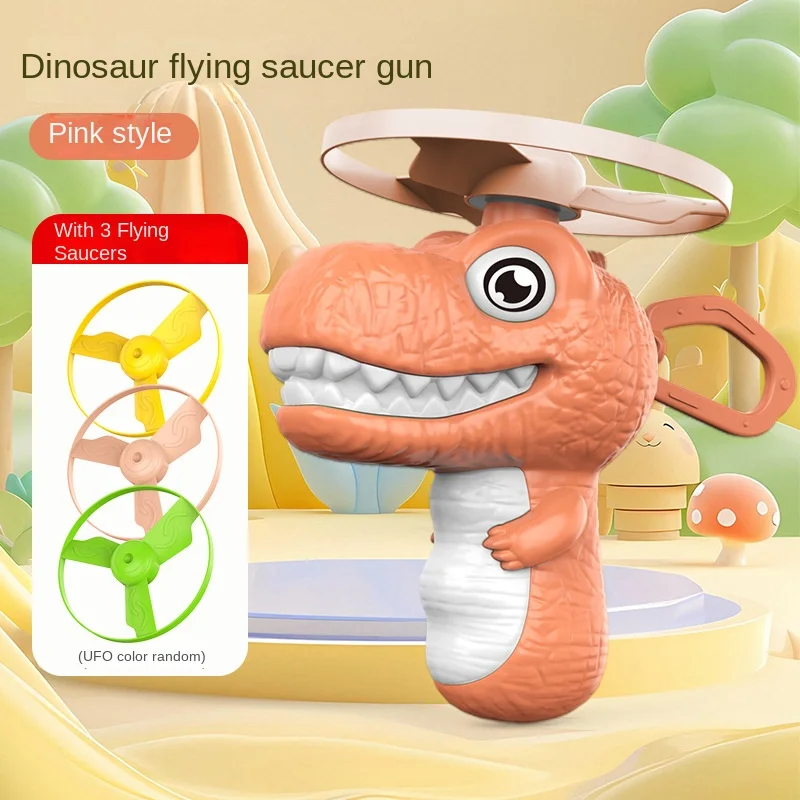 Dessin animé dinosaure soucoupe volante lanceur jouets Sports de plein air jouets volants enfants filature éjection soucoupe cadeaux pour garçons filles