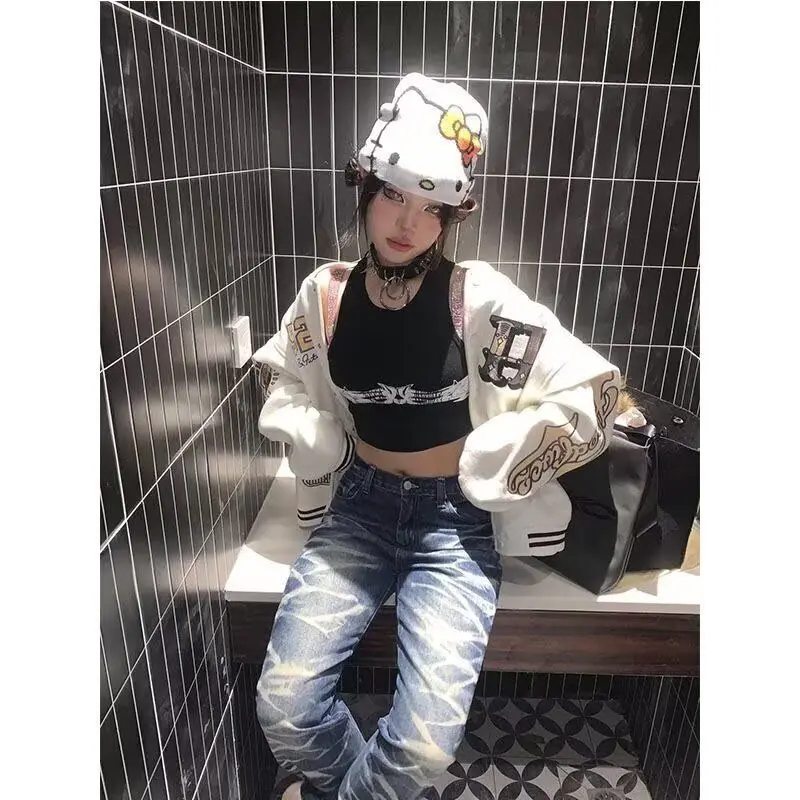 

Loose Fit Men's Jaet 2024 Spring Autumn Sli Harajuku Korean Hong Kong Sle Trendy Outerwear Stand Fit Long Sve