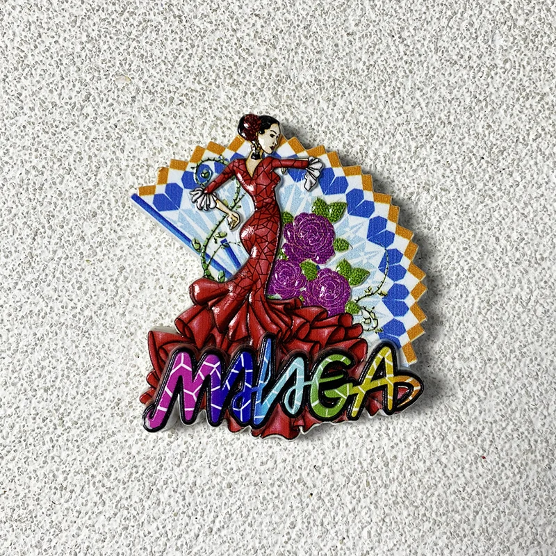 

Malaga Cultural Tourism Souvenir, 3D Dancing Girl Refrigerator Magnet, Powerful Magnet, Kitchen Decoration in Spain