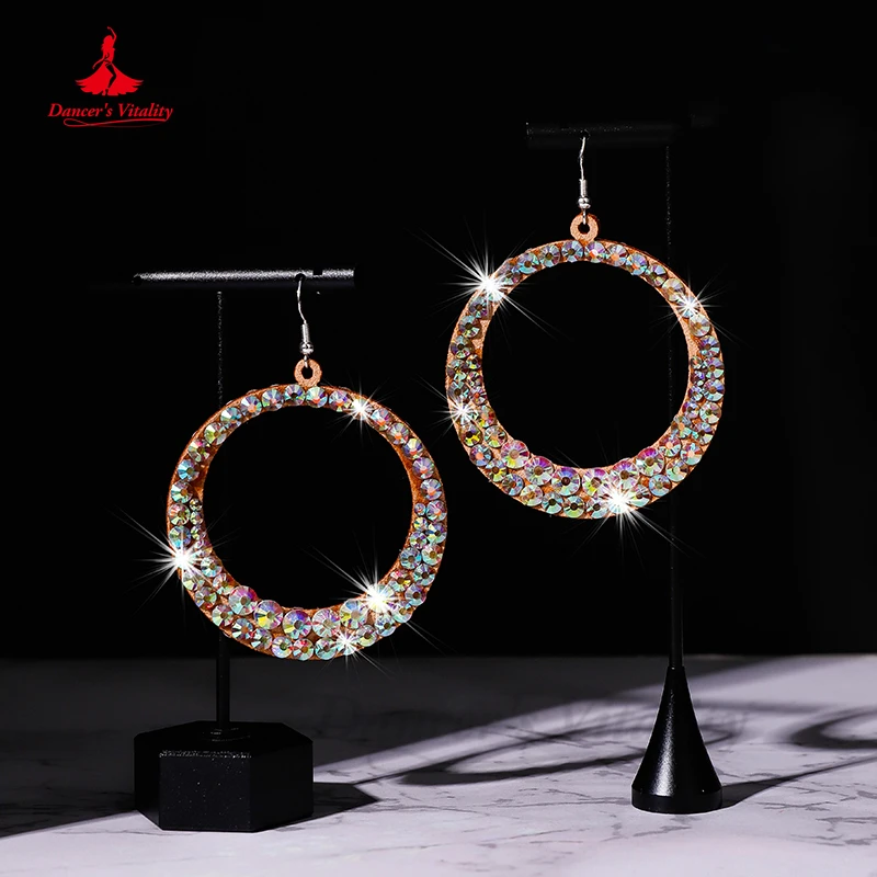 Belly Dance Accessories for Women AB Stones Dance Earrings Girl's Dance Professional Earrings