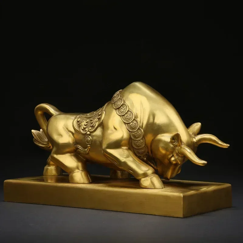 Brass Wall Street Bull Statue Modern art crafts Home living room bedroom decoration ornaments Office business statue