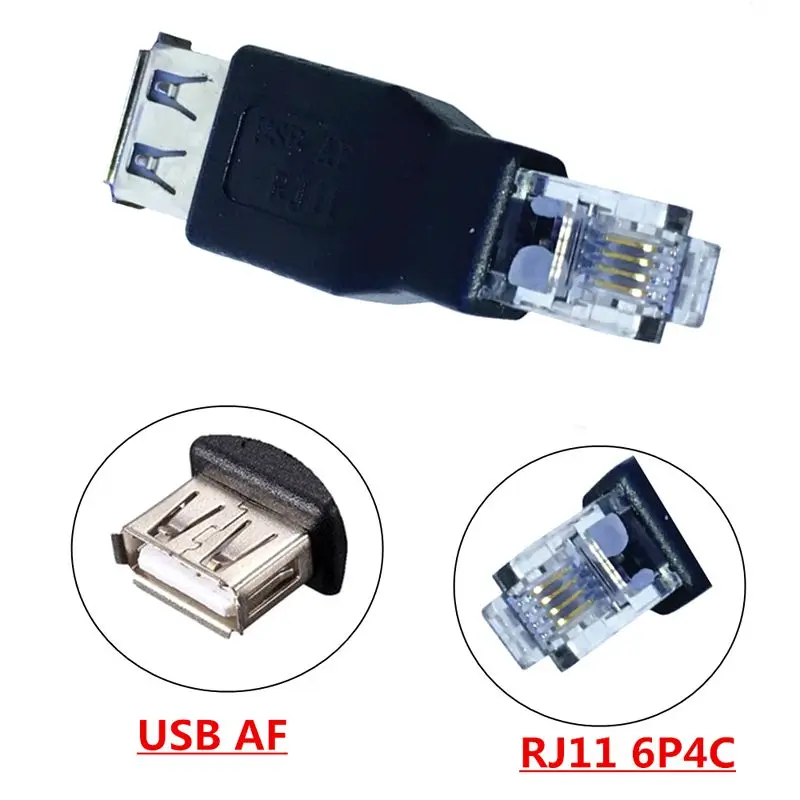 USB AF a RJ11 USB A hembra al adaptador telefónico 6P2C/6P4C interfaz RJ11