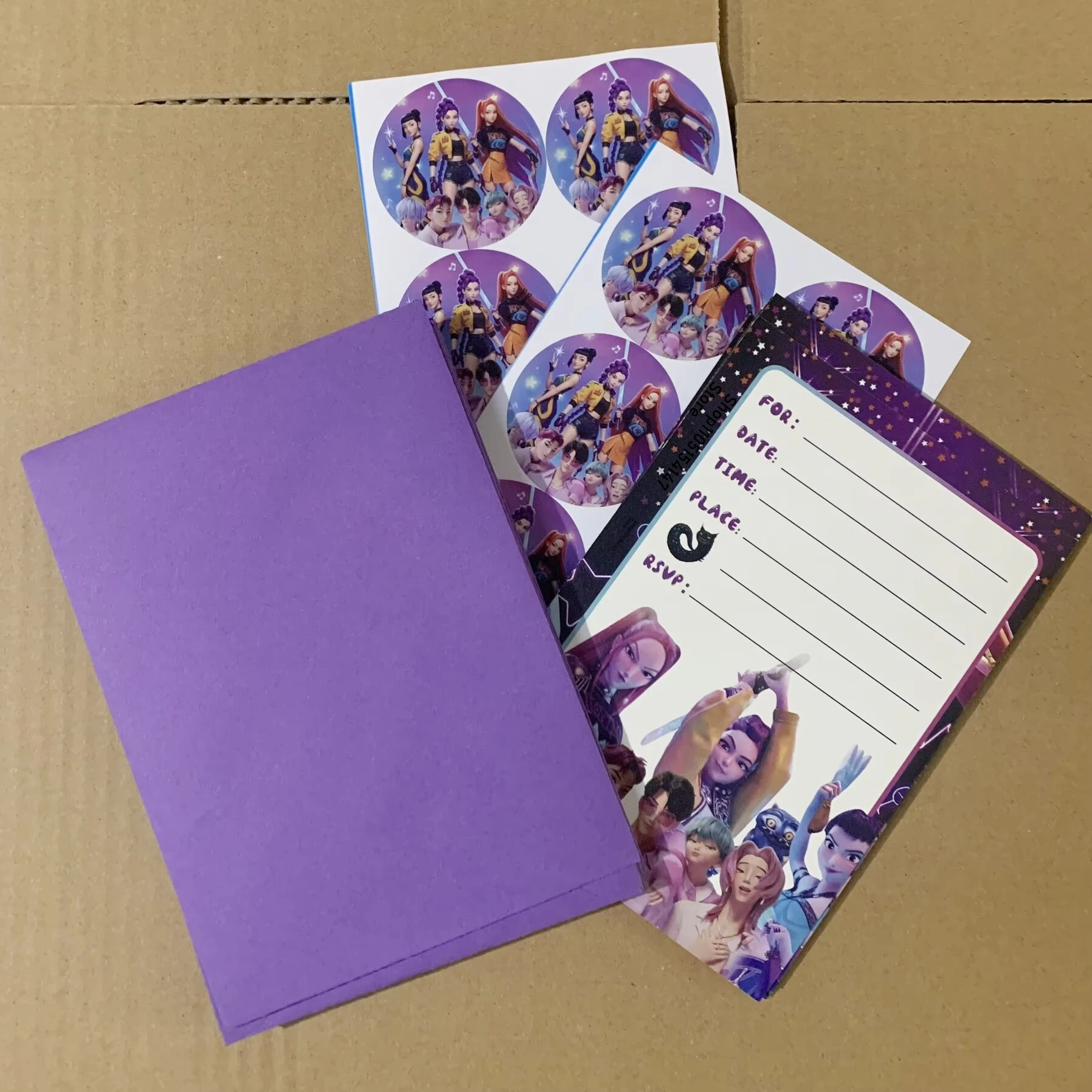 12 قطعة KPop شيطان الصيادين بطاقة دعوة حفلة أنيمي الاطفال عيد ميلاد بطاقات المعايدة صفحة واحدة بطاقة دعوة الطرف الديكور #3