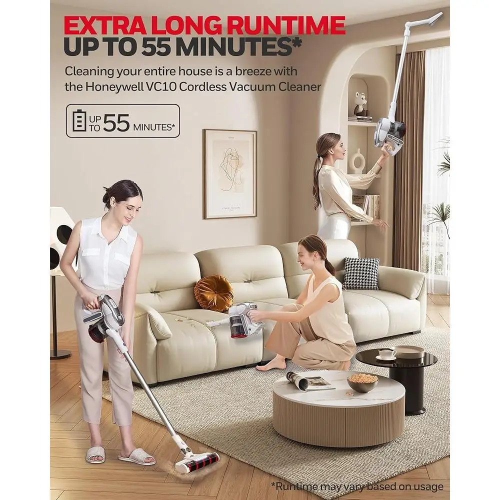 8-in-1 무선 진공 청소기 애완동물 헤어 스틱 진공 경량 엉킴 방지 카펫 하드 바닥 청소기(LED 조명 및